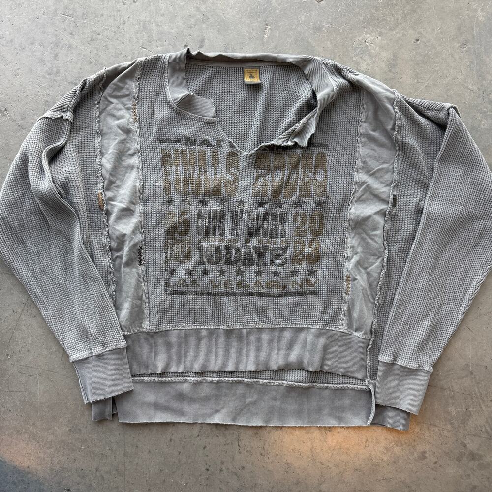 Vintage Y2K NFR Western Finals Rodeo Thermal Waffle Knit Longsleeve Tee XXL